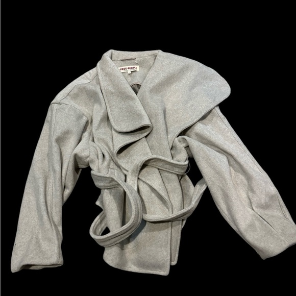 NWOT Free People Wool Look MINA jacket High end Free People Light gray flaw XL - Picture 6 of 13